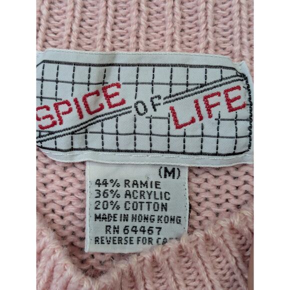 Vtg Spice Of Life Sweater Women Medium Easter Basket Flowers Square Patterns - Picture 4 of 11